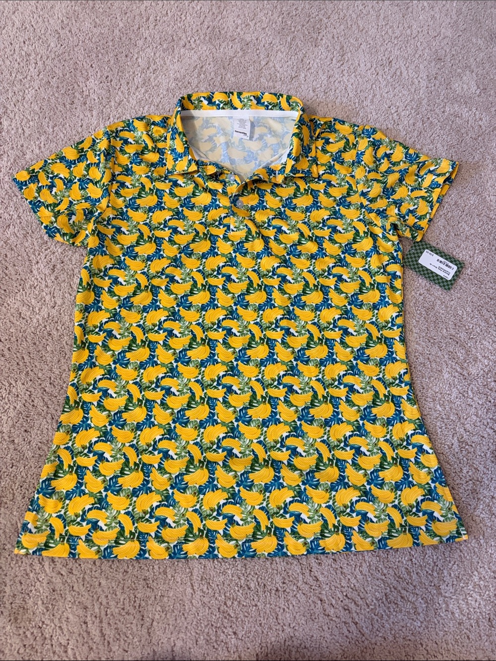 Women’s funny banana print polo size medium